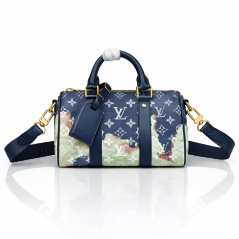 Louis Vuitton Petite Malle in Navy Monogram Canvas with Gold Hardware
