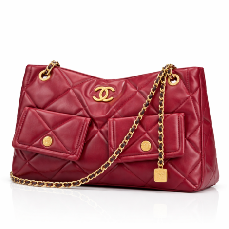 Chanel 19 Large Flap Bag in Red Lambskin