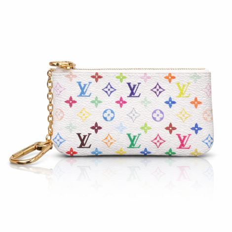 Louis Vuitton Monogram Multicolor Key Pouch in White