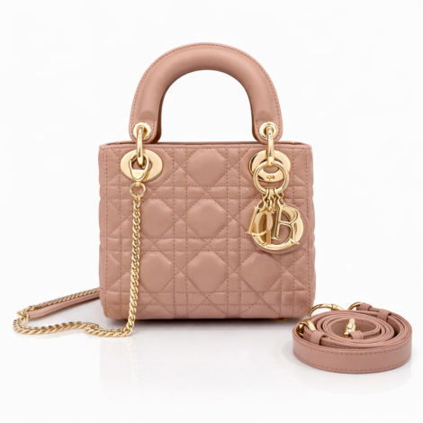 Dior Lady Dior Micro Bag in Light Pink Quilted Leather