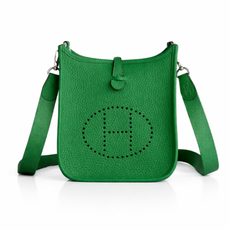 HERMÈS Hermès Taurillon Clemence Evelyne TPM Vert Yucca with Palladium Hardware