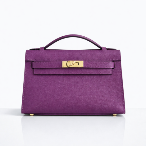 Hermès Mini Kelly 20 Epsom Leather in Anémone with Gold Hardware (GHW)