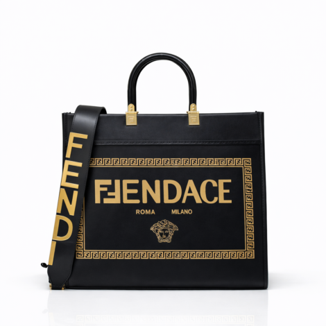 FENDI x VERSACE FENDACE Convertible Sunshine Shopper Tote – Medium