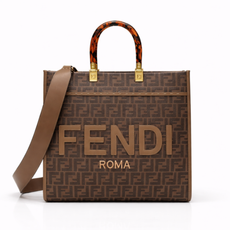 FENDI Sunshine Shopper Tote – Brown FF Canvas