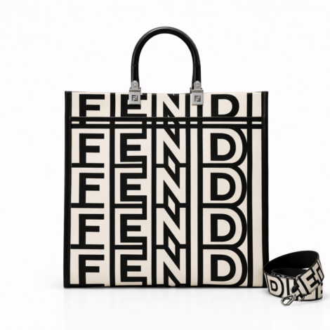 FENDI Sunshine Shopper Tote – Graphic Logo Print